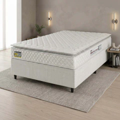 Cama Box Casal Colchão Espuma D33 Pillow Top New Millenium 138x188x57cm Hellen — foto 2