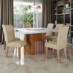 Conjunto Sala de Jantar Amsterdã New Mesa com Tampo Giratório 6 Cadeiras Grécia — foto 8