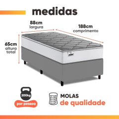 Cama Box Solteiro Real Max Force Softgel 88x188x65cm - Suporta até 200 kg — foto 3