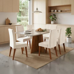 Conjunto Sala de Jantar Mesa 1,60m Moove 6 Cadeiras Milano Viero — foto 2