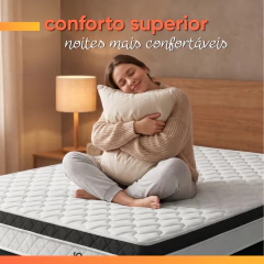 Cama Box Baú Colchão Queen Espuma D33 e Euro Pillow Onix 158x198x61cm Hellen — foto 8