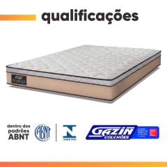 Colchão Casal Gazin Maximus Molas Ensacadas 138x188x24cm Cinza / Branco - Suporta até 120Kg por Pess — foto 6