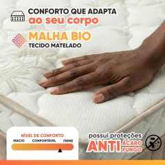 Cama Box Colchão Solteiro Molas Ensacadas Euro In Natural Confort 88x188x63cm Apolo — foto 5