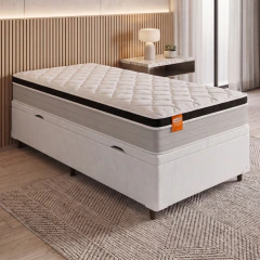 Cama Box Baú Colchão Solteiro Molas Ensacadas Real 88x188x68cm Inducol — foto 10