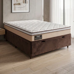 Cama Box Baú Casal Colchão Gazin Molas Ensacadas Maximus 138x188x65cm — foto 10