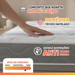 Cama Box Baú Solteiro Probel Espuma D33 88x188x55 Night Day a Vácuo Branco/Cinza — foto 6