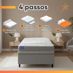 Colchão Solteiro Probel Espuma D33 88x188x14 Night Day a Vácuo Branco/Cinza — foto 7