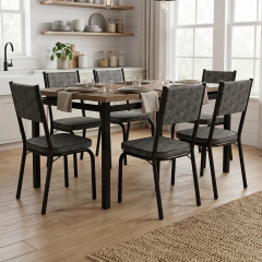 Conjunto de Mesa Sala de Jantar Atlanta 1,36m 6 Cadeiras Diana Artefamol — foto 2