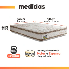 Cama Box Colchão Casal Espuma D33 Double Face 138x188x65cm Hellen — foto 5