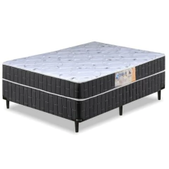 Cama Box Casal Conjugado Granada Umaflex Preto / Branco Flor — foto 1