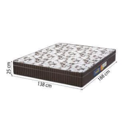 Cama Box Casal Colchão Espuma Orthoface Polar 138x188x63cm Marrom - Suporta Até 120kg Por Pessoa — foto 4
