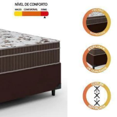 Cama Box Casal Colchão Espuma Orthoface Polar 138x188x63cm Marrom - Suporta Até 120kg Por Pessoa — foto 5