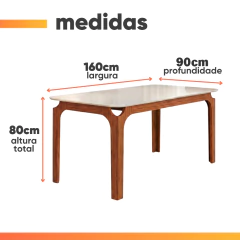 Mesa Sala de Jantar 1,60m Tampo em Vidro Mel Dj Móveis — foto 8
