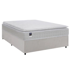 Cama Box Casal Colchão Molas Ensacadas Gazin Com Pillow Tower New 138x188x73cm Branco — foto 1