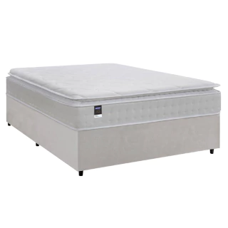 Cama Box Casal Colchão Molas Ensacadas Gazin Com Pillow Tower New 138x188x73cm Branco