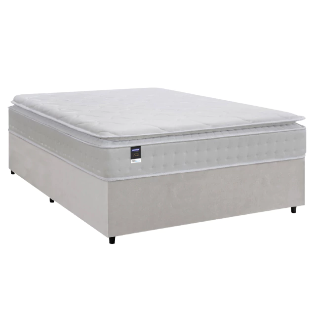 Cama Box Casal Colchão Molas Ensacadas Gazin Com Pillow Tower New 138x188x73cm Branco