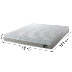 Colchão Casal Queen Espuma D33 Pillow Top Millenium 158x198x19cm Bege/Branco Hellen-Suporta 120KG — foto 2