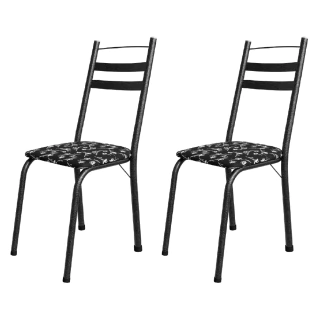 Conjunto Com 2 Cadeiras Tubular Itália Artefamol