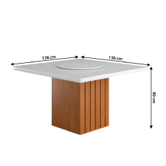 Conjunto Sala de Jantar Amsterdã New Mesa com Tampo Giratório 6 Cadeiras Grécia — foto 3