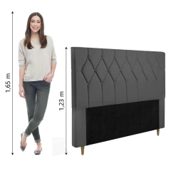 Cabeceira Estofada Para Cama Box Casal Miami de 1,40m Suede Dobuê — foto 5