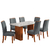 Conjunto de Mesa Sala de Jantar Ripada Tampo com Vidro Santiago 1,60m 6 Cadeiras Grécia Dobuê - comprar online