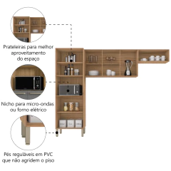 Armário de Cozinha Compacta 9 Portas 2,50m Versalhes Kit's Paraná — foto 5