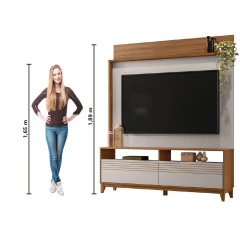 Estante Home Theater Para TV Até 70 Polegadas 1,60m Granada Madeirado / Off White Notável — foto 5