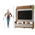 Estante Home Theater Para TV Até 70 Polegadas 1,60m Granada Madeirado / Off White Notável - loja online