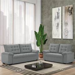 Conjunto de Sofá 2 e 3 Lugares Bertioga Veludo Luizzi — foto 2