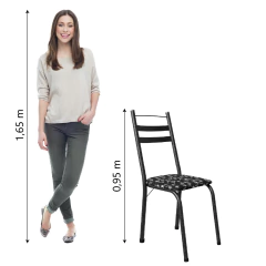 Conjunto Com 4 Cadeiras Tubular Itália Preto Floral Artefamol — foto 4