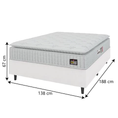 Cama Box Colchão Casal Espuma D33 Vangogh Pillow Top 138x188x67cm Hellen — foto 3
