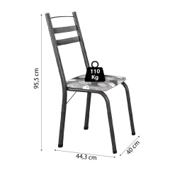 Conjunto Com 4 Cadeiras Tubular Itália Artefamol Dark — foto 2