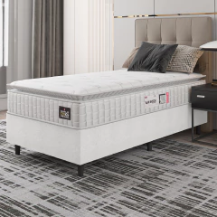 Cama Box Colchão Solteiro Espuma D33 Vangogh Pillow Top 88x188x67cm Hellen — foto 2