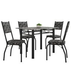 Conjunto Sala De Jantar Mesa Tampo Granito 1,20m Com 4 Cadeiras Diana Artefamol — foto 1