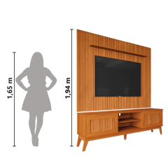 Rack Bancada King Com Painel Para TV Até 75 Polegadas 1,79m Avante Cedro Ripado Impressão 3D EDN — foto 5