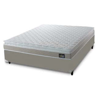 Cama Box Casal Queen Colchão Espuma D33 Pillow Top Millenium 158x198x57cm Suede Hellen