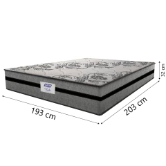 Cama Box Baú Casal King Colchão Gazin Com Molas Ensacadas Rubi 193x203x73cm Suede — foto 5