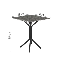 Conjunto De Mesa Sala de Jantar Com 4 Cadeiras Leia Tubular Granito Artefamol — foto 9