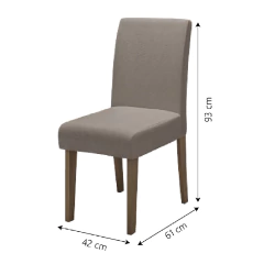 Conjunto de Mesa Sala de Jantar Miami com 4 Cadeiras Trieste Suede 1,20m Cedro — foto 4