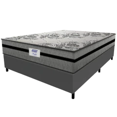 Cama Box Casal Queen Colchão Gazin Com Molas Ensacadas Rubi 158x198x70cm Suede — foto 1