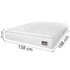 Colchão Casal Queen Espuma D33 Pillow Top Van Gogh 158x198x24cm Branco Hellen - Suporta Até 120 Kg — foto 2