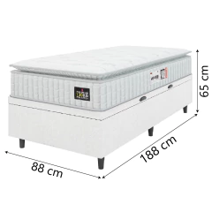 Cama Box Baú Solteiro Colchão Espuma D33 Pillow Top Van Gogh 88x188x65cm Hellen — foto 5