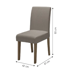 Conjunto de Mesa Sala de Jantar Miami com 6 Cadeiras Trieste Suede 1,60m Cedro — foto 4