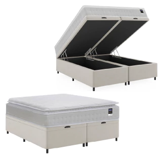 Cama Box Desmontável Colchão Queen Molas Ensacadas Prime Plus 158x198x80cm Hellen