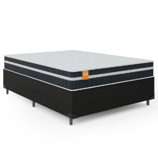 Cama Box Casal Queen Colchão Molas Qatar 158x198x60cm - Suporta até 200 Kg Por Pessoa