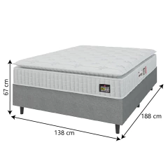 Cama Box Colchão Casal Espuma D33 Vangogh Pillow Top 138x188x67cm Hellen - Suporta até 120kg por Pessoa — foto 3