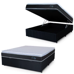Cama Box Baú Casal Colchão Com Molas Ensacadas City Pillow Top 138x188x64cm Hellen — foto 1