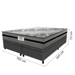 Cama Box Baú Casal King Colchão Gazin Com Molas Ensacadas Rubi 193x203x73cm Suede — foto 4
