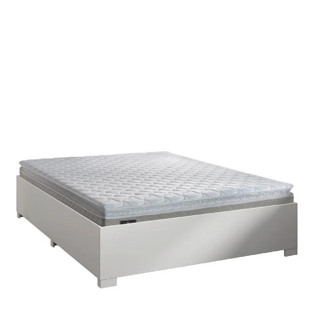 Cama Box Casal Desmontável Com Colchão de Espuma D33 Millenium Pillow Top 138x188x50cm Bege / Branco