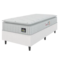 Cama Box Solteiro Colchão Espuma D45 Lazio Pillow Top 88x188x62cm Hellen — foto 1